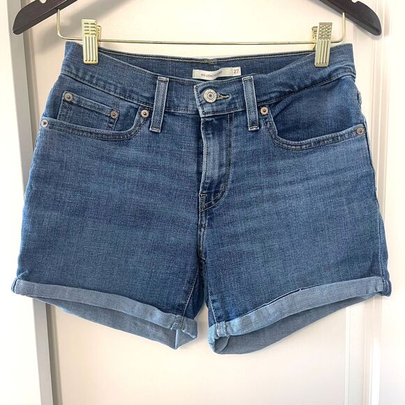 Levi's Pants - Levi's Women's Mid Length Blue Denim Jeans Short Pant Size 27